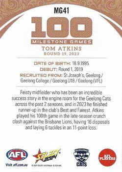 2024 Select AFL Footy Stars - Milestone Games #MG41 Tom Atkins Back